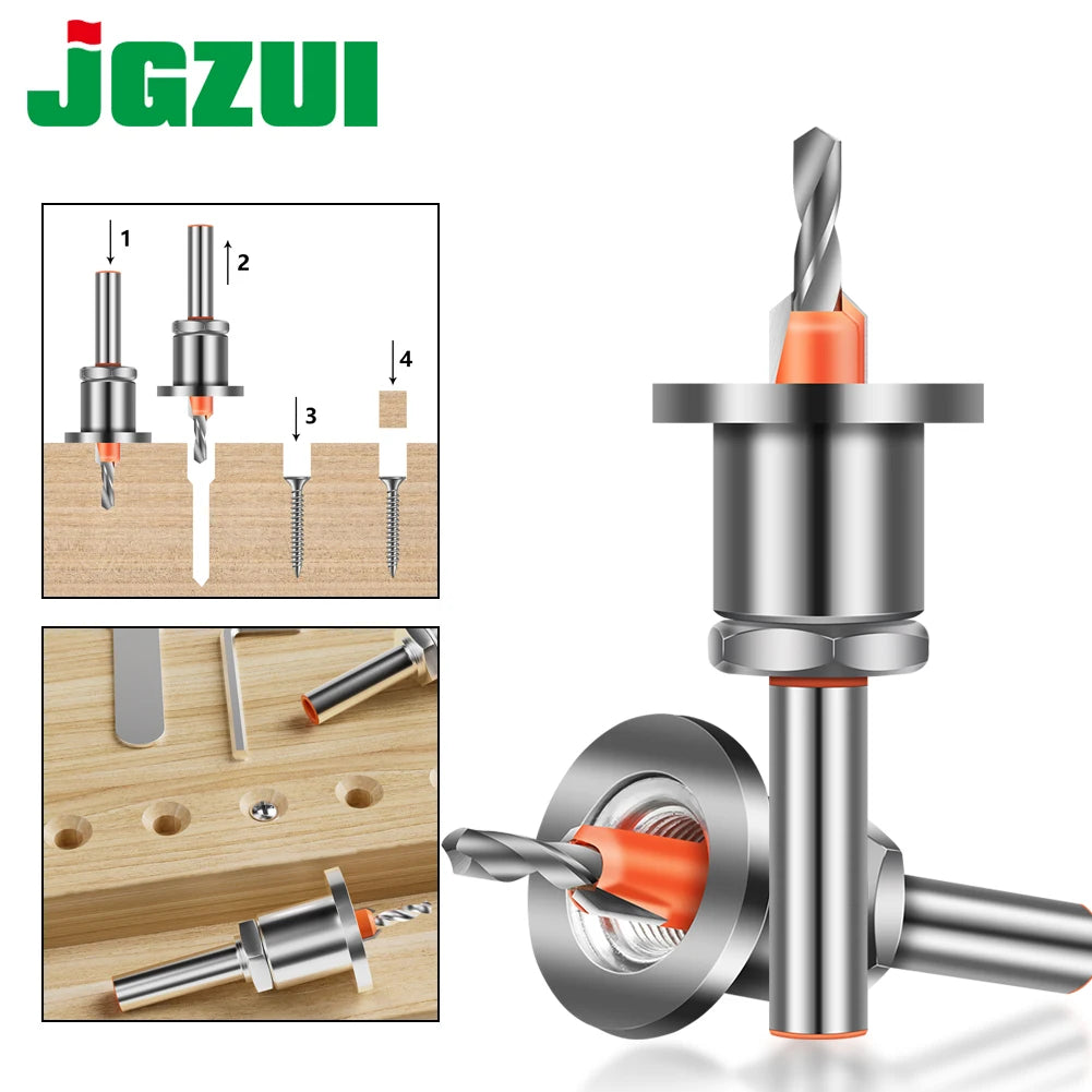 8mm 10mm Shank Adjustable Countersink Woodworking Router Core Limiter