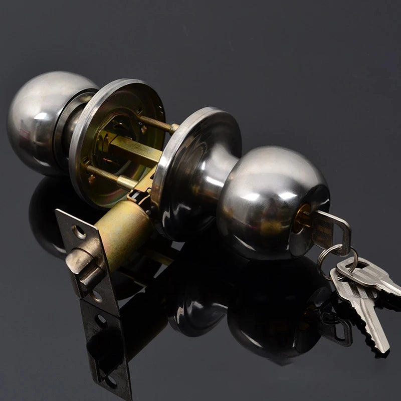 1 Piece Aluminum Alloy Globular Door Knobs Rotation Lock Knobset Ha...