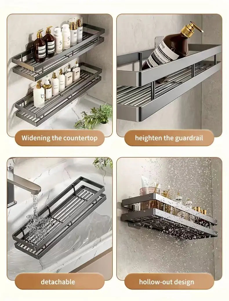 Non drilling bathroom rack, shower room, bathroom space