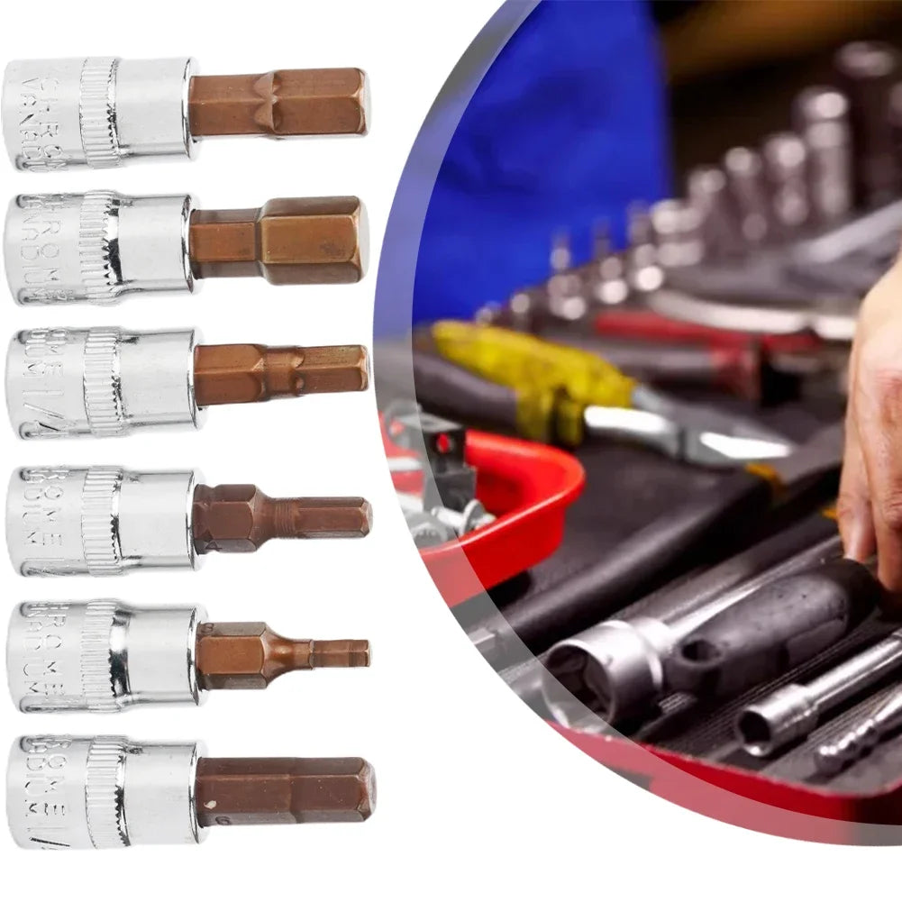 6Pcs 1/4 Inch Screwdriver Bit Socket Set Hex Screw Driver Bits H3-H8