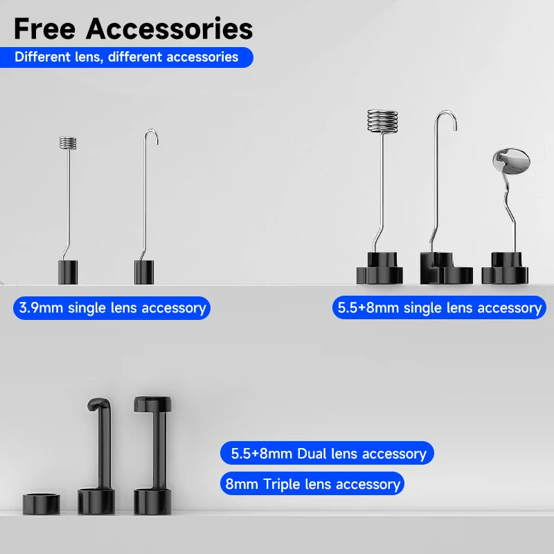 7‘’ IPS Screen Borescope Detachable Design Multiple Lens HD1080P