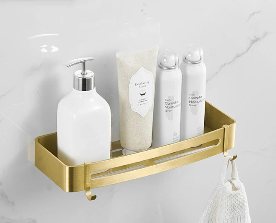 Bathroom Shelf Corner shelf Bath Storage Holder Wall Mounted Brushed
