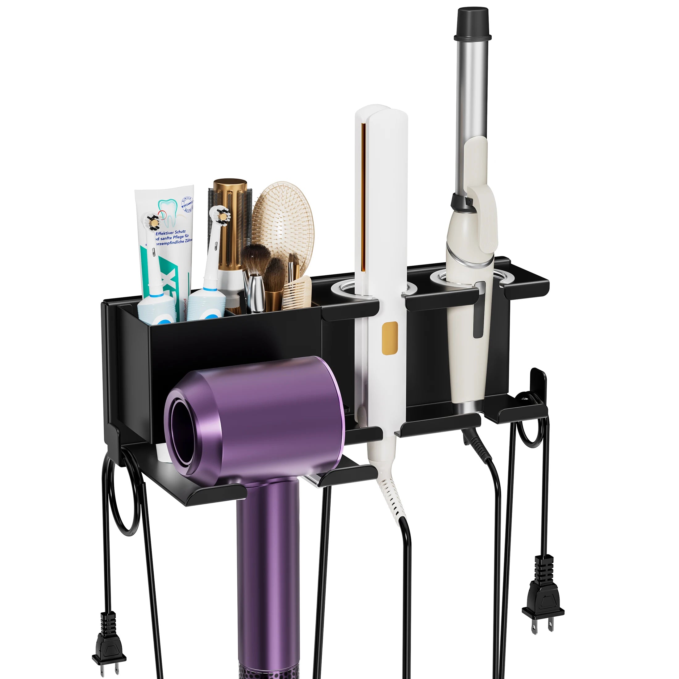 Wall Mounted Hair Dryer Holder Stand Space-Saving Blow