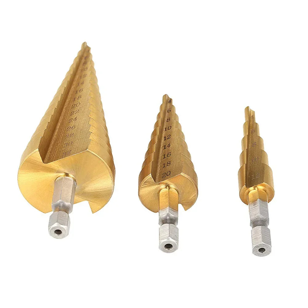 4-12 4-20 4-32 MM HSS Titanium Coated Step Drill Bit Drilling Power