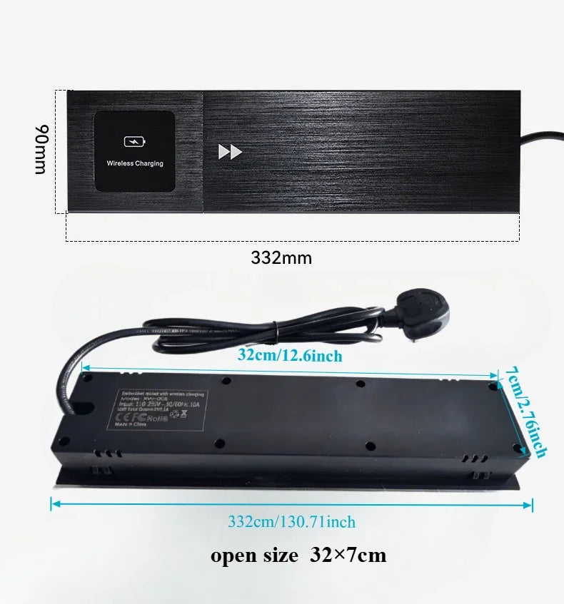 Universal Built-in Table Socket Slide Cover with USB Type-c Recessed
