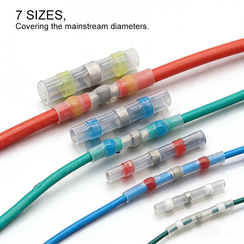 Solder Seal Wire Connectors – 3:1 Heat Shrink Waterproof Butt Crimp