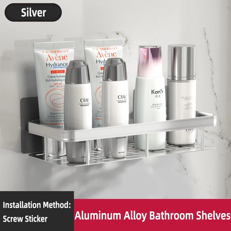 Bathroom No-Nail Shelf Shower Corner Shelf Aluminum Shampoo Shelf