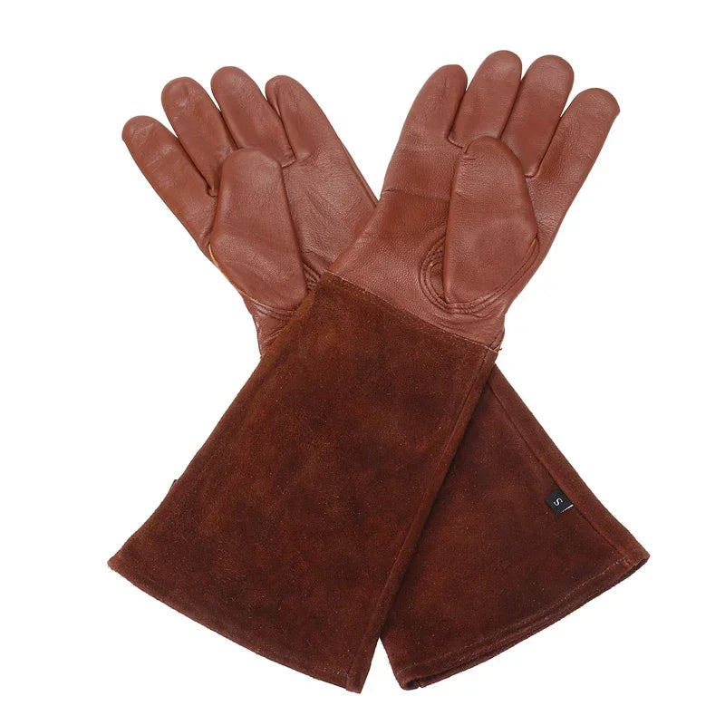 1 Pair Gardening Rose Pruning Gauntlet Heavy Duty Gloves Thorn Proof