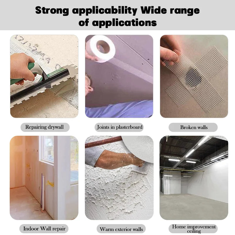 1/2/3Roll 4.5cmx25m Fiberglass Tape Anti-crack Self-adhesive Mesh