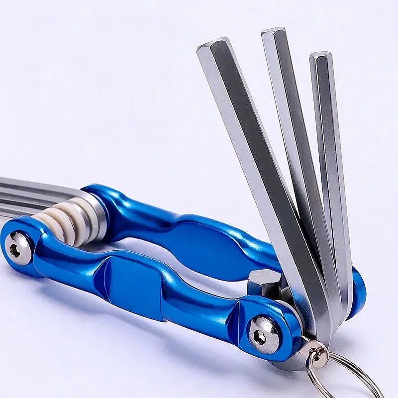 Portable Folding Hex Wrench Allen Set Metal Metric System Torx