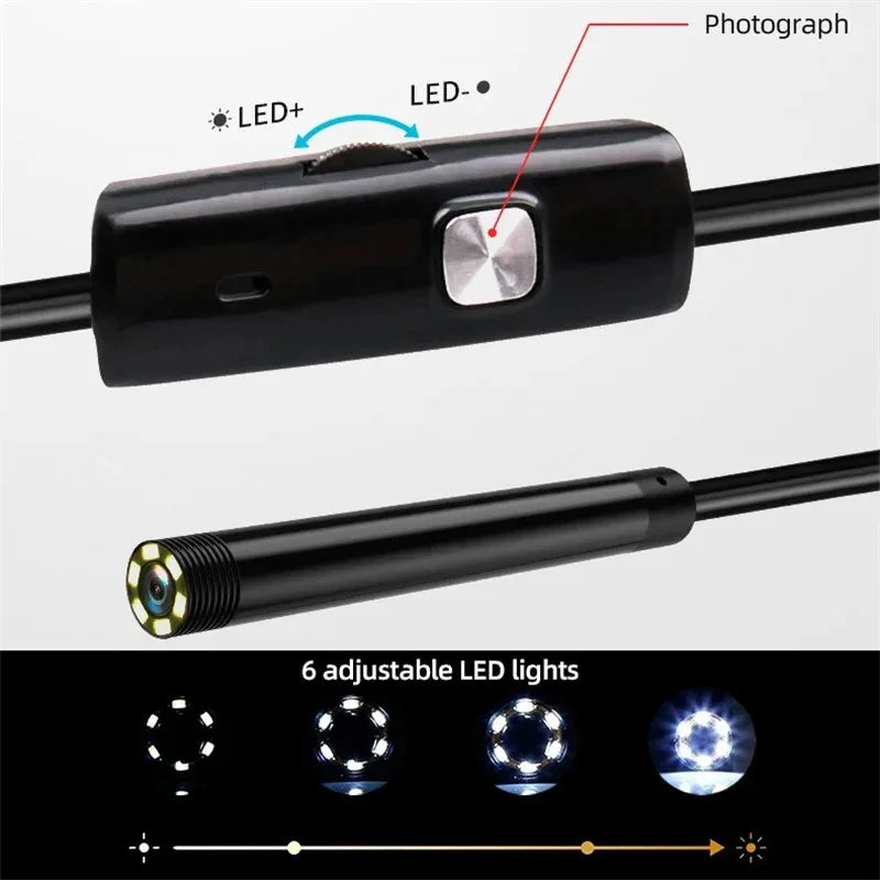 3 in 1 USB Endoscope for OTG Android Phone 7mm Borescope Inspection