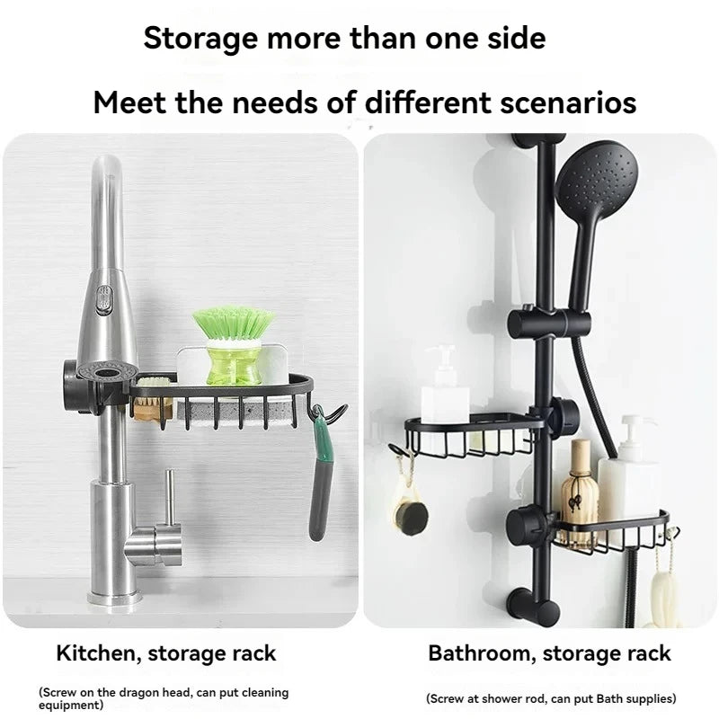 Shower Rack Bathroom Punch-Free Space Aluminum Shower Room Shower Rod