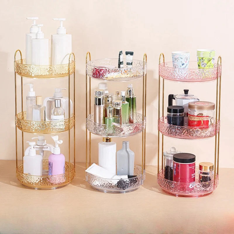 Light Luxury Cosmetics Storage Box, Dressing Table, Multi-Layer Rot...