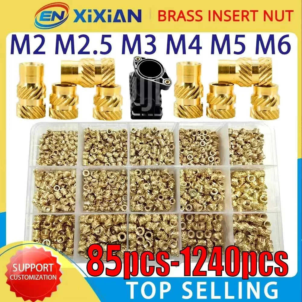 M2 M2.5 M3 M4 M5 M6 Brass Heat Set Insert Nut Hot Melt Knurled Thre...
