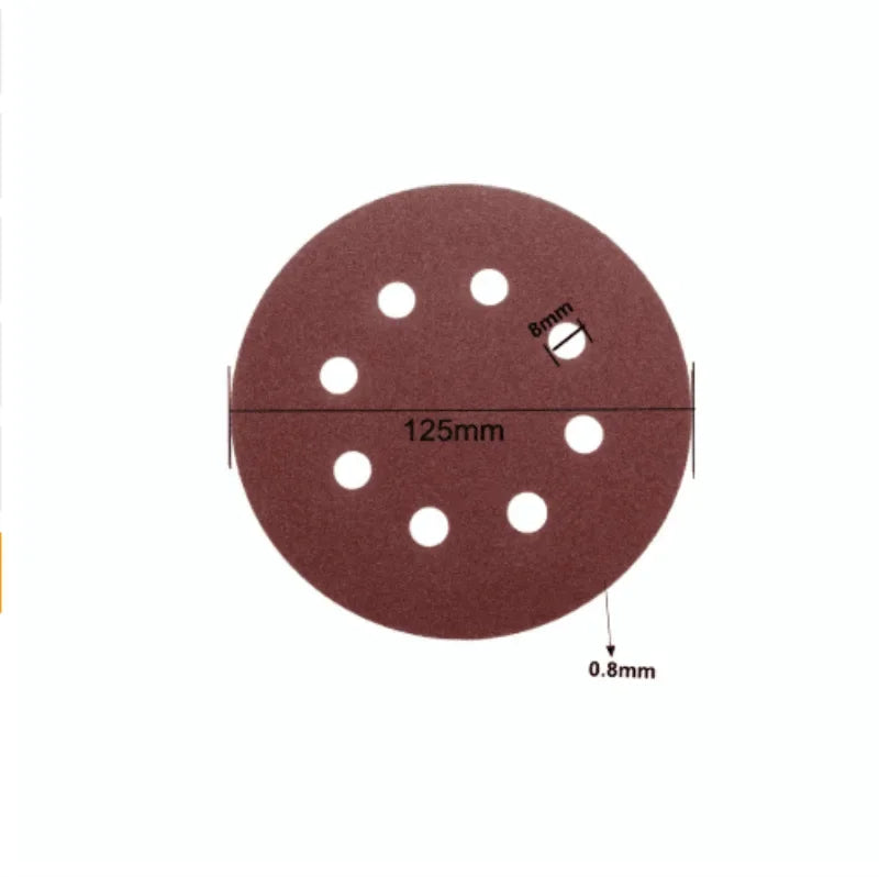 8 Hole 125mm Sandpaper Woodworking Metal Grinding Disc Abrasive
