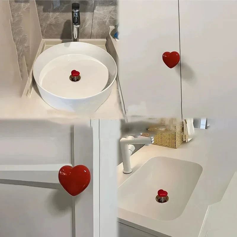 Handle Toilet Press Button Heart Shaped Press Tank Push Switch Toilet