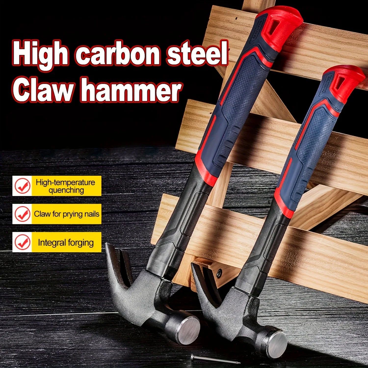 Multi-Purpose High Carbon Steel Claw Hammer with Ergonomic Handle &