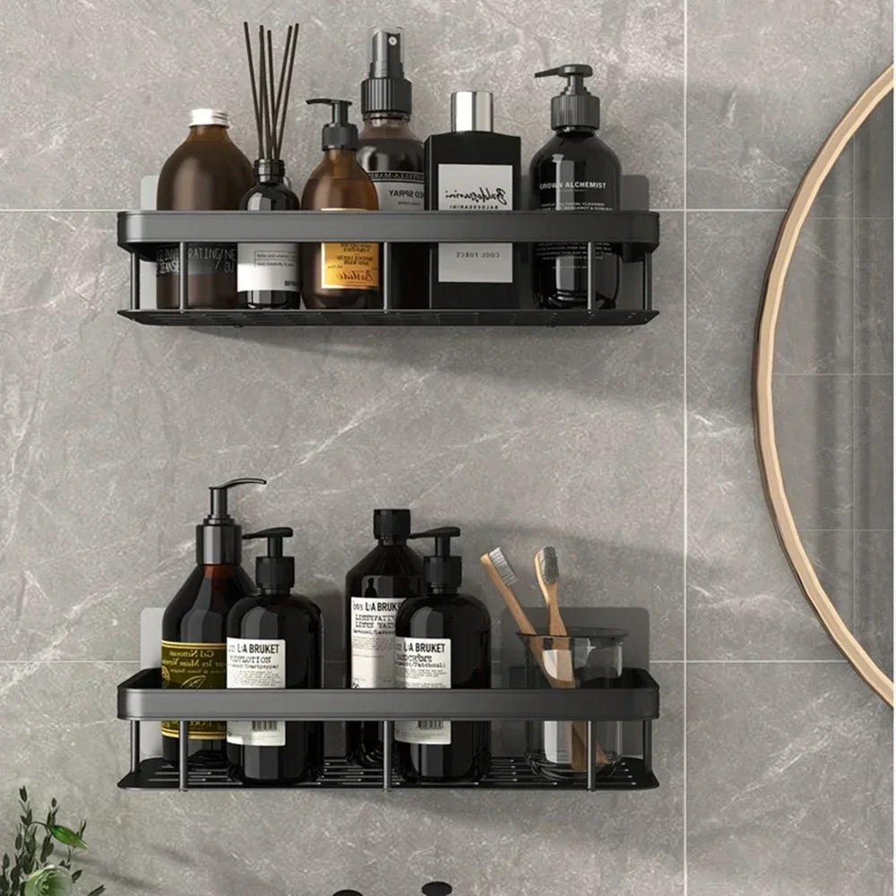 Bathroom Shelf Kitchen Storage Organizer Aluminum Alloy Shampoo Rack