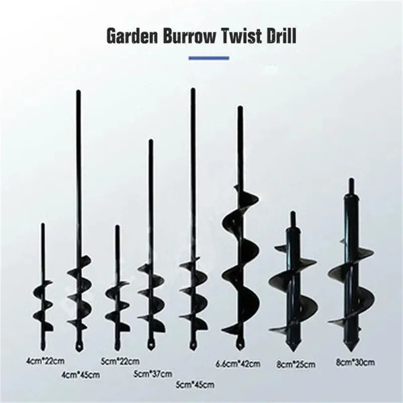2 Sizes Spiral Garden Drill Bit - Auger Hole Digger Ground Tool