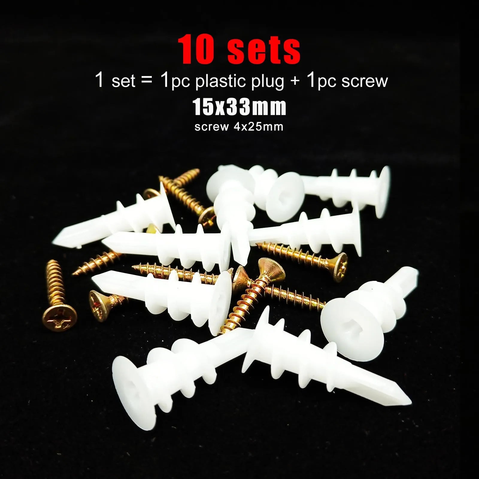 10sets Self Drilling Drywall Anchor with Tapping Screw for