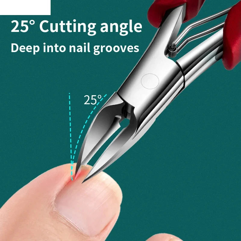 Professional Grade Concave Stainless Steel Nail Clippers for Thick
