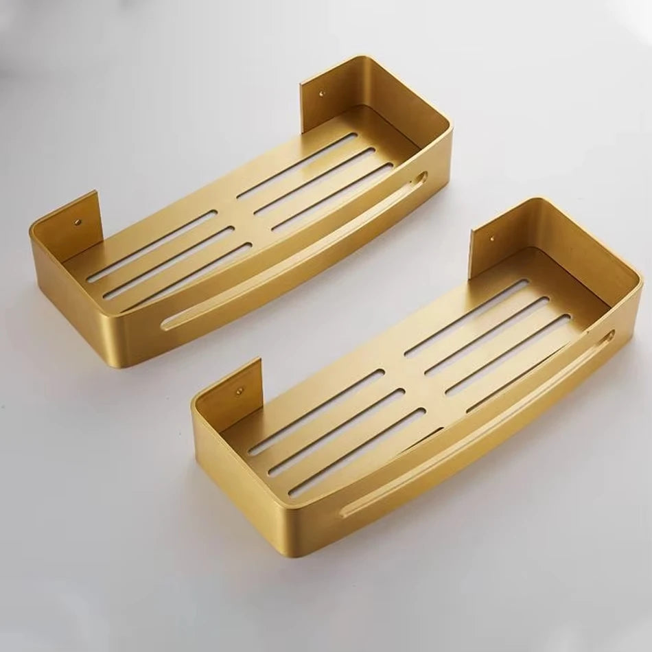 Bathroom Shelf Corner shelf Bath Storage Holder Wall Mounted Brushed