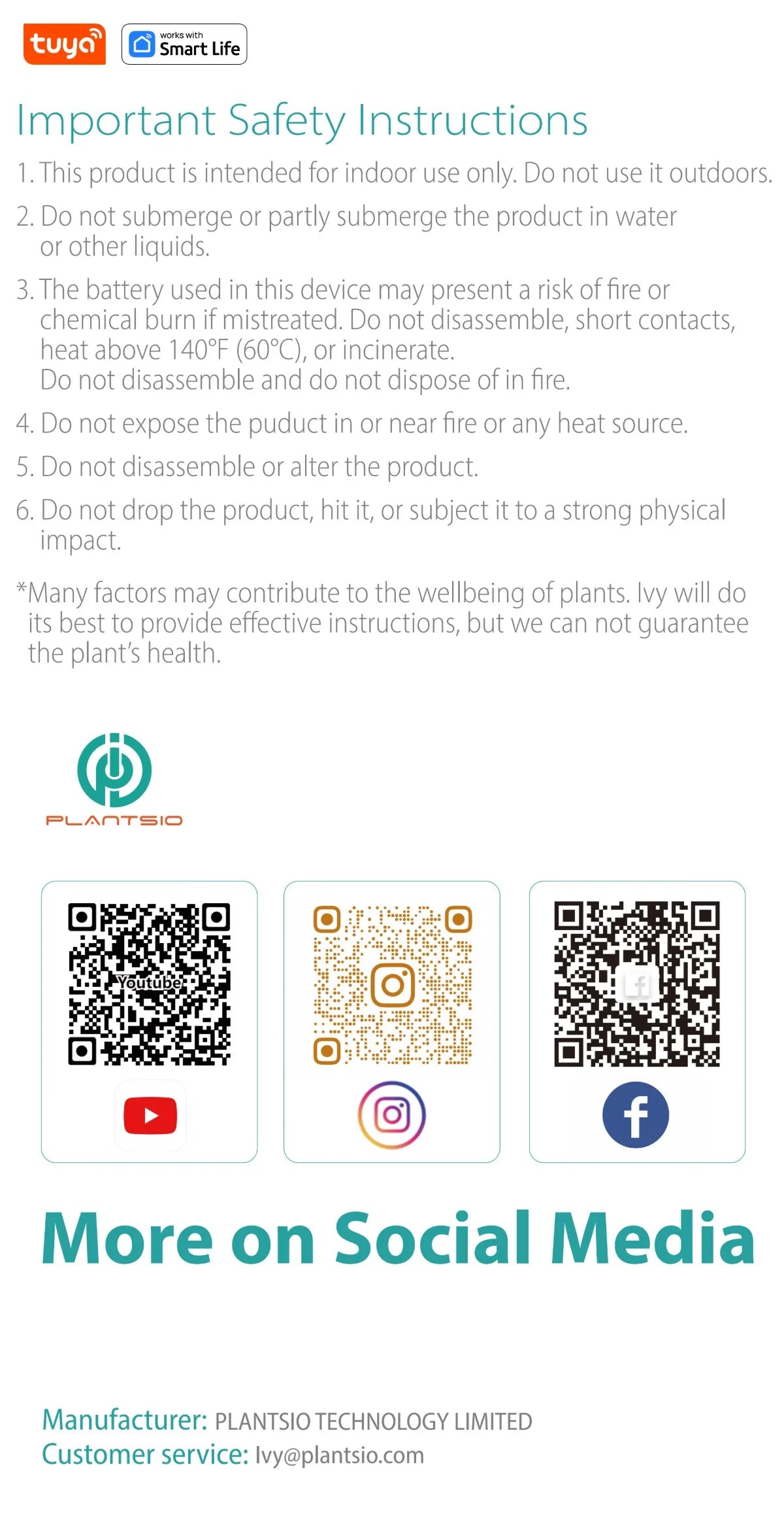 Tuya Ivy Smart Planter Gen1 – AI Sensors & 49+ Expressions