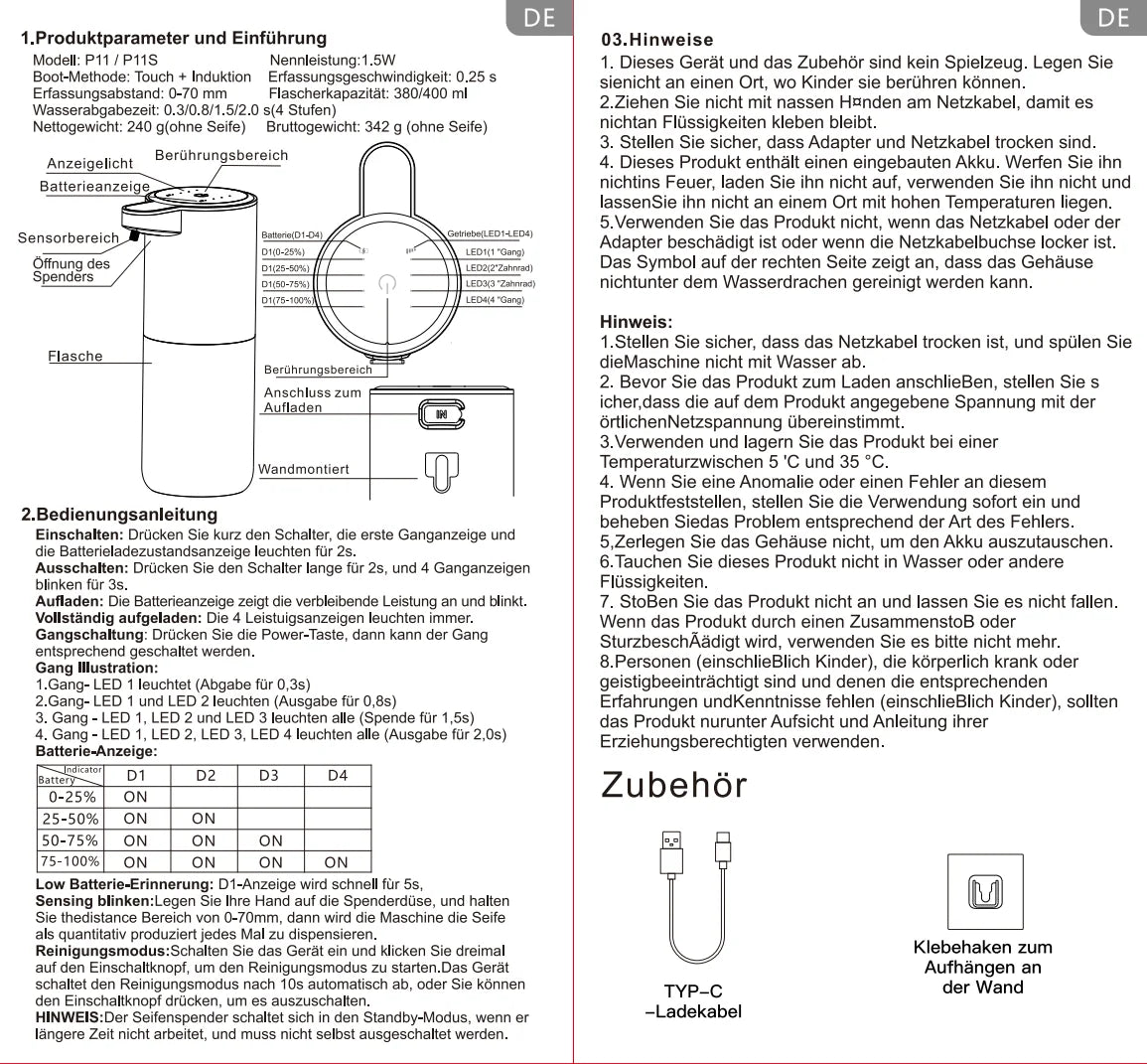 Automatic Liquid/Foma Soap Dispenser, Touchless Electric Dispenser