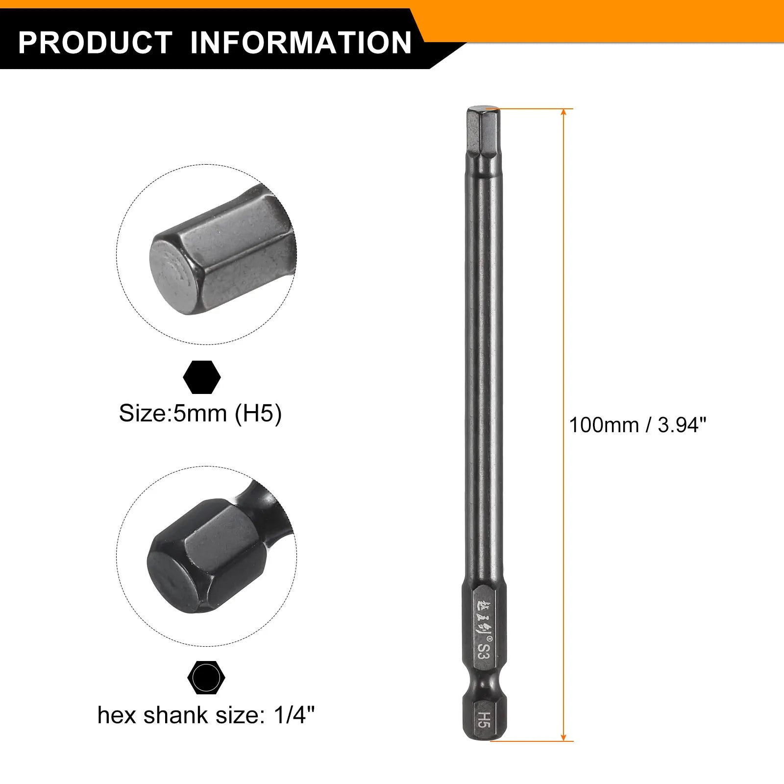 10/15pcs H1.5 H2 H2.5 H3 H4 H5 H6 H8 H10 Hex Head Wrench Drill Bit