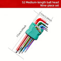 9pcs Industrial Ball End Hex Key Set, Heavy Duty Color Coded Allen