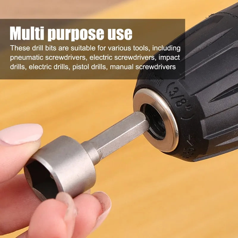 Hex Shank Hexagon Nut Driver Drill Bit Steel Socket Electric