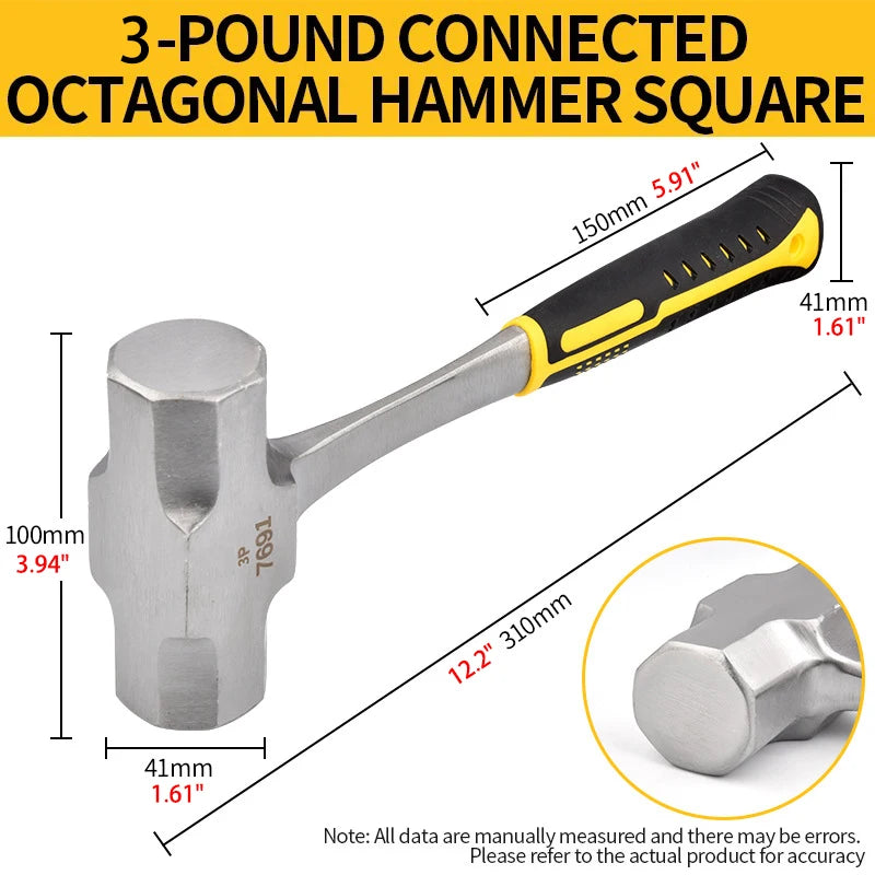 Claw Hammer 2P 3P Heavy Duty Octagonal Hammer Nail Lifting Crushing
