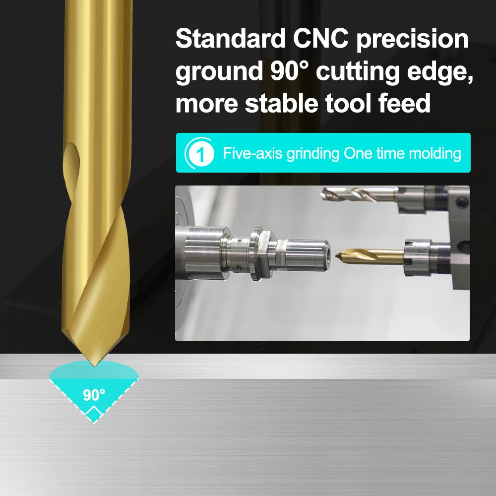 XCAN HSS Drill Bit NC Spot Drill Carbide Stub Center Bit 90 Degree