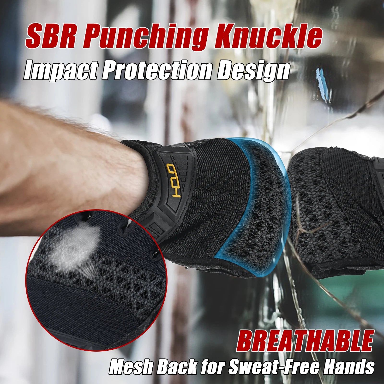 HANDLANDY Tactical Gloves, Flexible Grip Work Gloves for Men