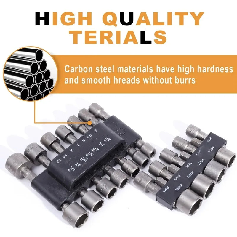 Hex Shank Hexagon Nut Driver Drill Bit Steel Socket Electric
