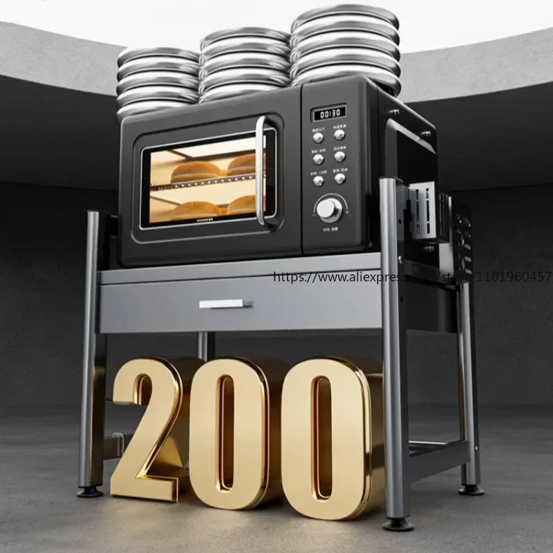 Countertop Kitchen Storage Rack – Microwave, Oven & Rice Cooker Shelf