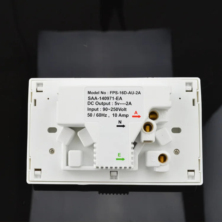 Australian Standard Usb Wall Dual Socket with 2gang Switch
