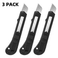 3 Pack Utility Knife Box Cutter Retractable