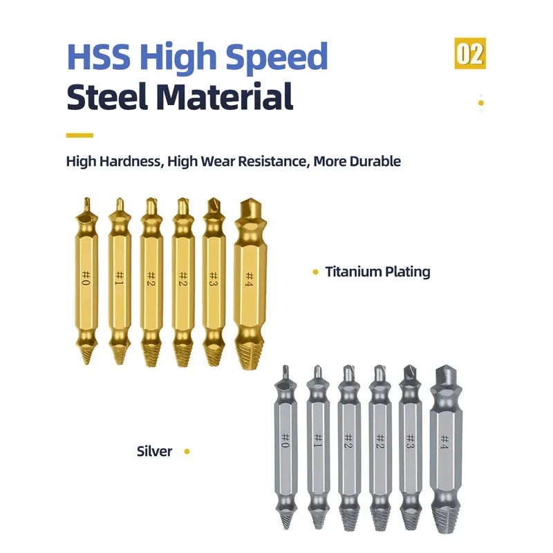 4/5/6Pcs Set Damaged Screw Extractor Center Drill Bit Set Woodworking