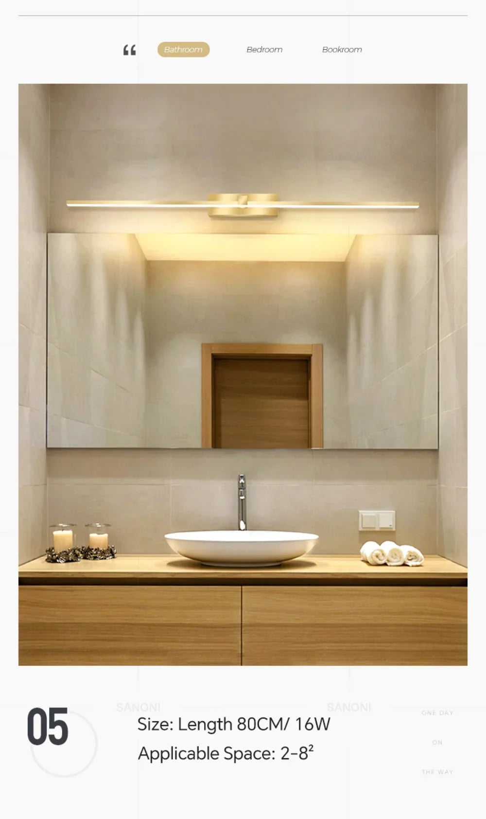Modern LED Wall Lamp For Bedroom Bedside Hallway Bathroom Makeup