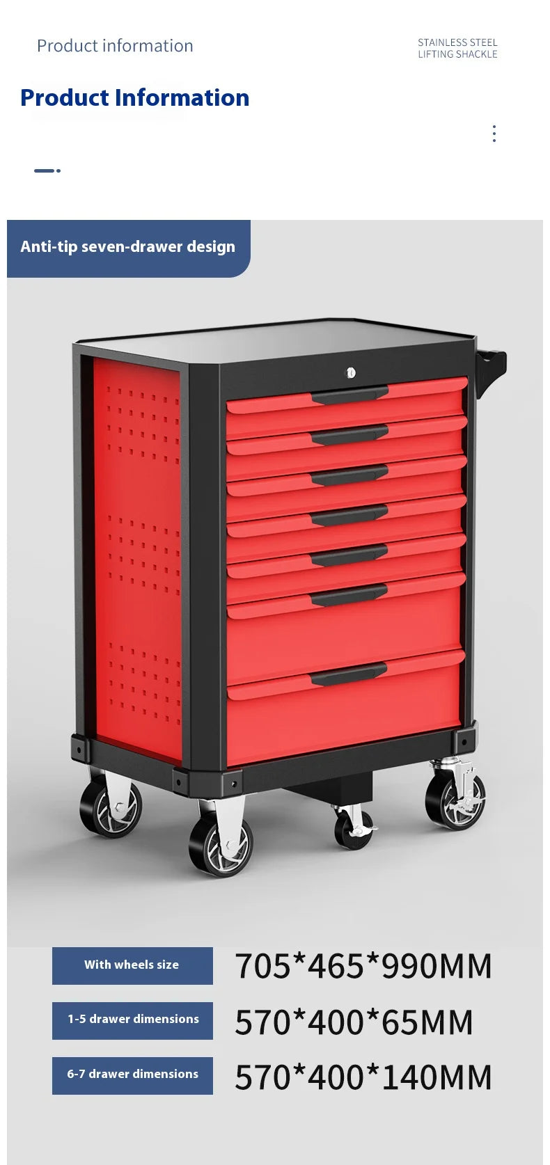Heavy-Duty 7-Drawer Workshop Tool Cabinet with Lock