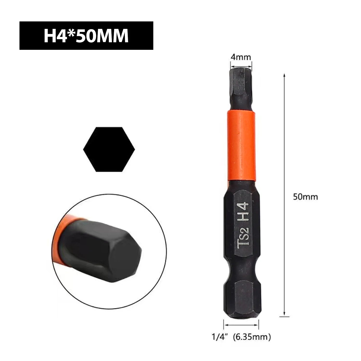 1/7x 50mm Hex Head Screwdriver Bit 1/4 Hex Quick Change Impact Driver