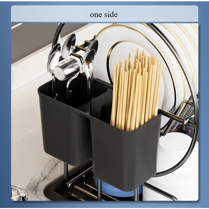 Removable and multifunctional double-layer dish drying rack drainage