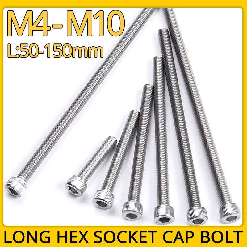 M3 M4 M5 M6 M8 M10 Hex Socket Bolt 304 Stainless Steel Full Tooth C...