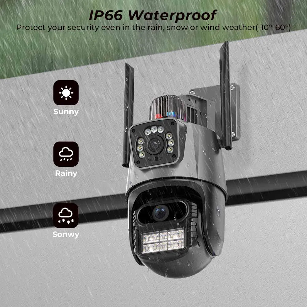 BESDER Wifi PTZ Camera 8MP Dual Screen IP Cam Outdoor Surveillance