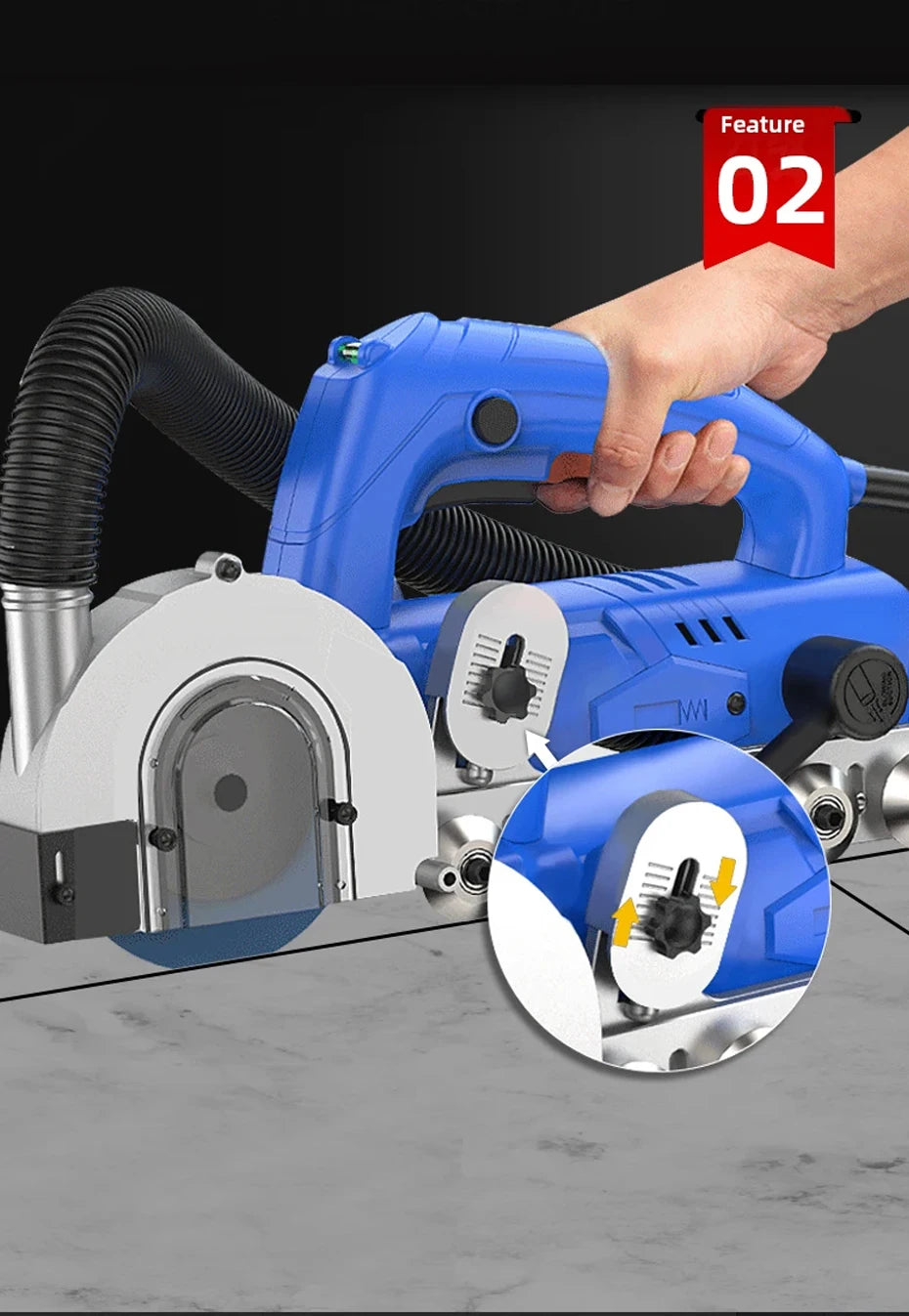 Electric Porcelain Floor Tile Seam Cleaner Dustless Slotting