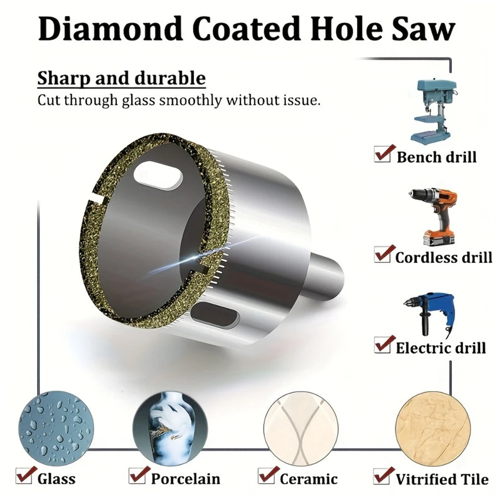 10pcs/set 6mm-30mm Diamond Coated Hole Saw Cutter