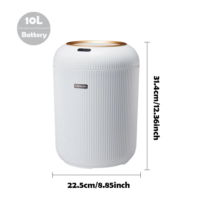 Automatic Trash Can with Lid,  Small Plastic Smart Trash Can, Motio
