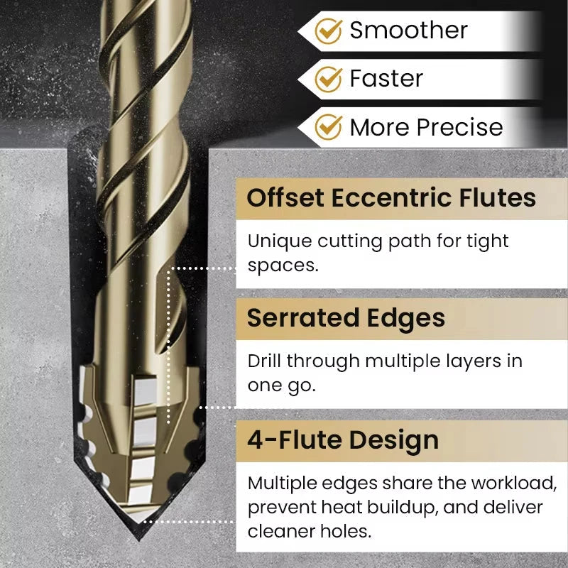 7/6/5/1pcs Carbide Drill Bit Set Four-Blade For Drilling Porcelain