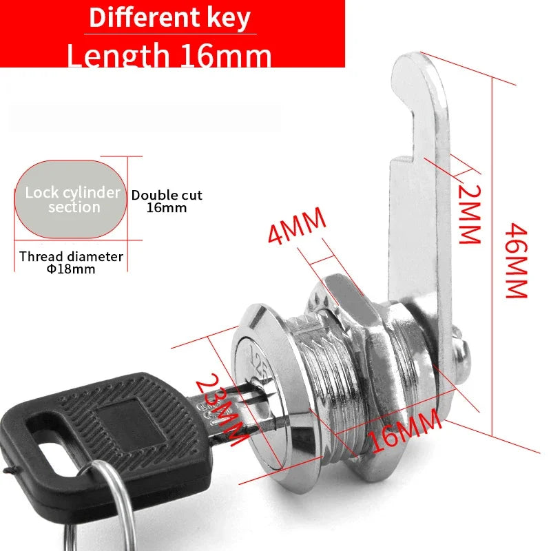 5/20 Sets Security Cam Locks - Metal Alloy Cylinder Cabinet Locker